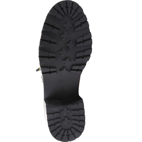 BCBGeneration Nalli Tan Suede Lace-Up Hiker Bootie Brown Black Leather Boots 7 - Picture 6 of 12